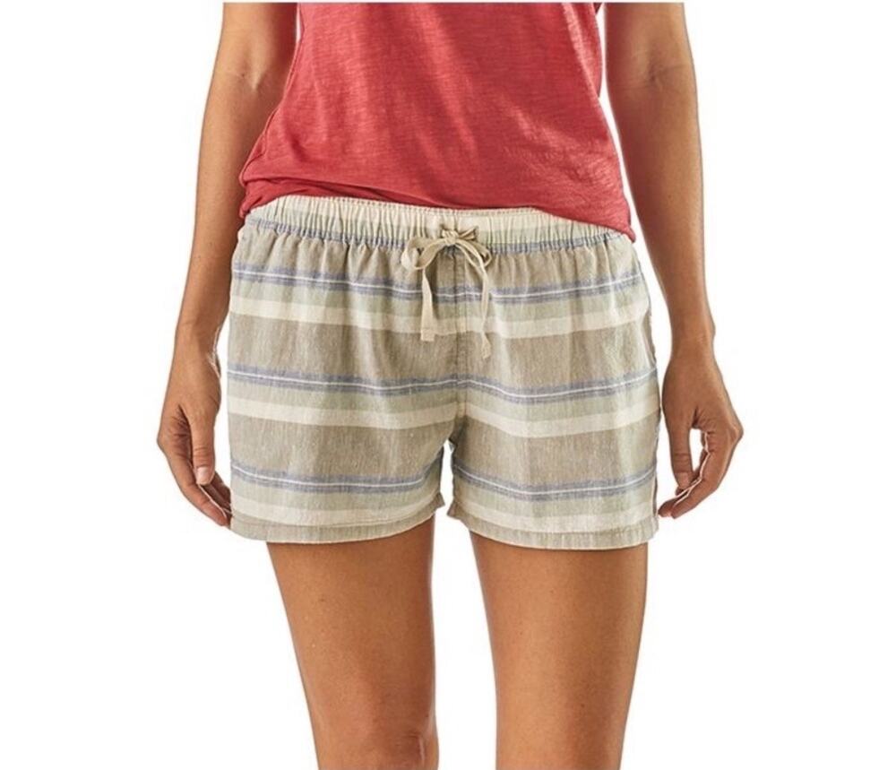 PATAGONIA Women's Island Hemp Baggies 3" Shorts Tarkine Stripe, Medium